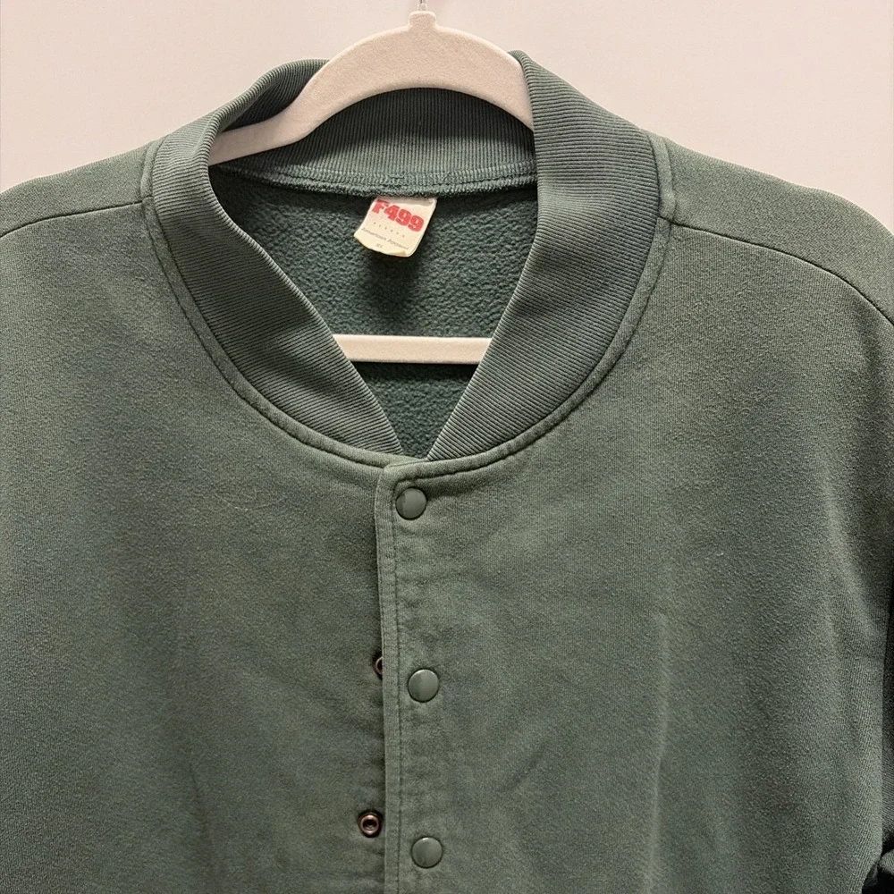 American Apparel Men‎ Heavy Terry Club Bomber Baseball Jacket XLGreen